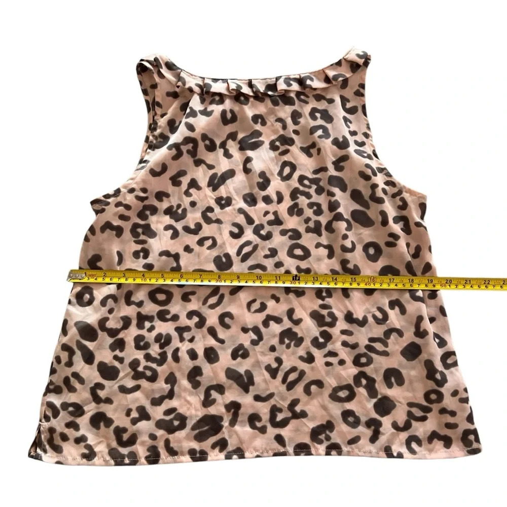 Nine West Suit Separates Sleeveless Pink and Brown Leopard Blouse NWOT - Picture 7 of 8